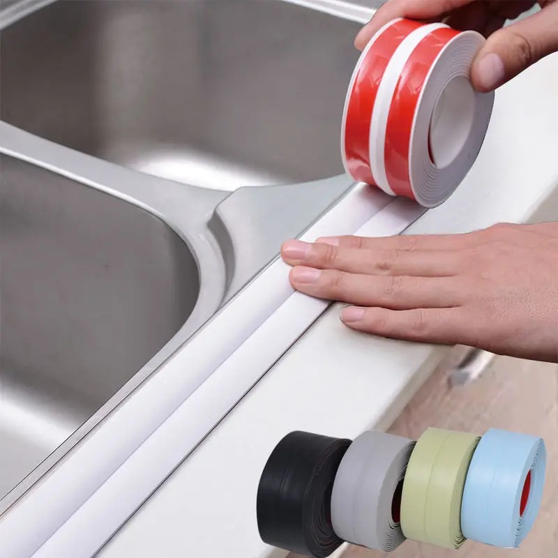 Dichtungsband für Badezimmer, Dusche, Waschbecken, Badewanne, PVC, selbstklebende Dichtungsstreifen, wasserdichte Wandaufkleber für Badezimmer, Küche