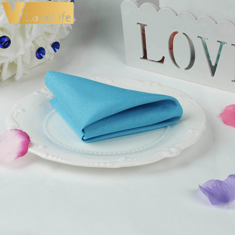 100 Stuks 30*30cm Servet Polyester Tafelkleden Vele Kleuren 12 "x 12" Doiner Wedding Party thuis Tafeldecoratie: Light blue