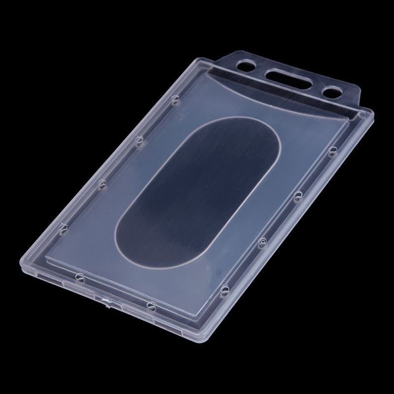 Plastic Vertical Hard ID Access Card Cover Credit Transparent Card Case Badge Holder Double Side Card Holder Case 1pc / 5pcs