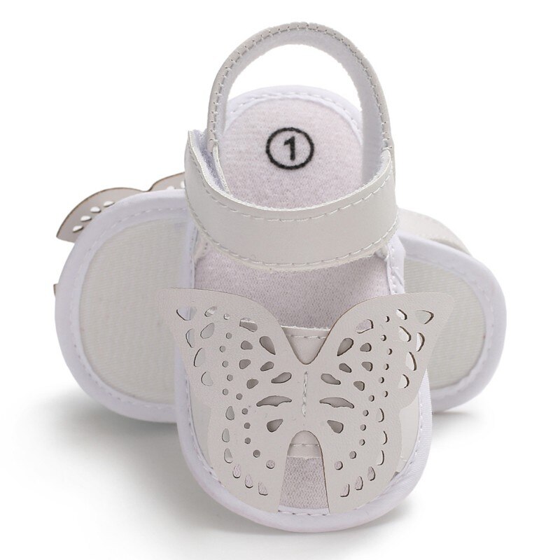 Sandalias de verano para niñas, sandalias suaves casuales de princesas con bonitos modelos de mariposas, zapatos de para niñas: Blanco / 1