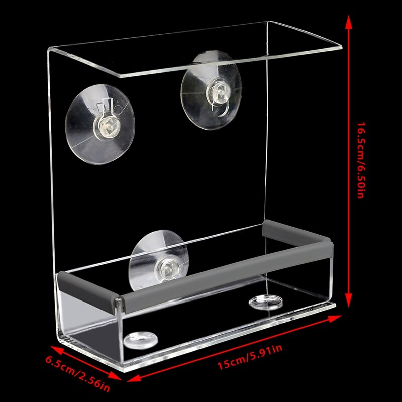 Clear Window Bird Feeder Feeding Squirrel Birdhouse With Suction Tray Cup Mount PXPC