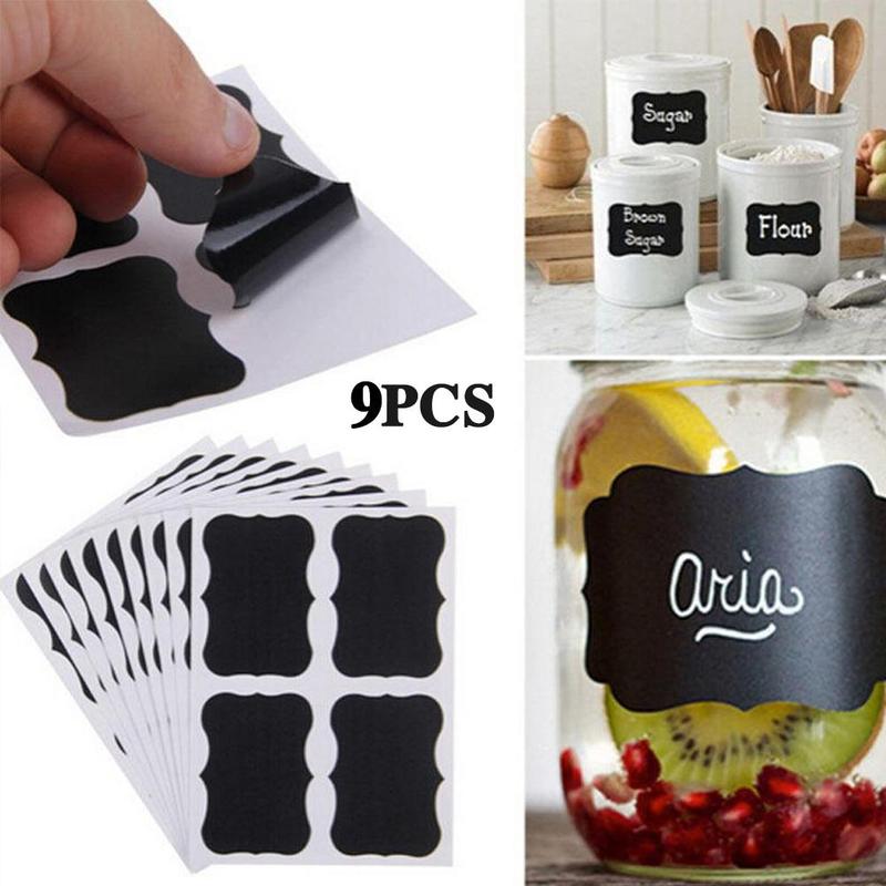Kitchen Memo Sticker Jar Sticker Label Sticker Blackboard Bottle Cooki PVC Glass Classification Supplies Sticker Kitchen Ki X0U9