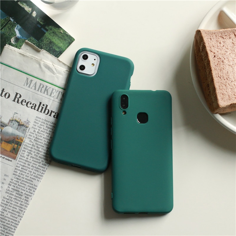 Dark Green Matte Phone Case For Xiaomi Mi 9 8 SE MI 8 Lite CC9E A1 A2 A3 Lite 5X 6X MIX 2 2S MAX 3 F1 Soft TPU Phone Cover: xiaomi CC9E