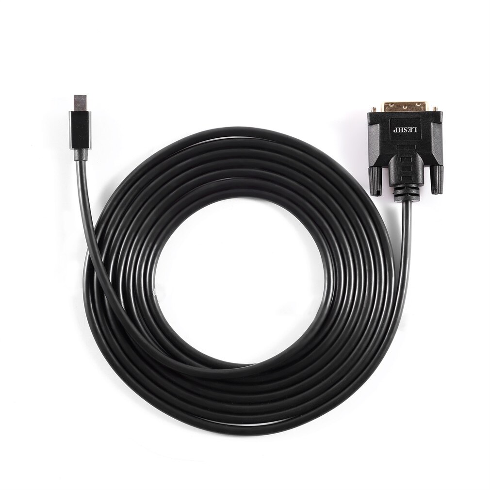 LES Black 4K Mini DP DisplayPort 1.2 to HDMI Cable 4K with Gold Plated Connector 1.8m 6 Feet Male to Male: 1080P DP to DVI