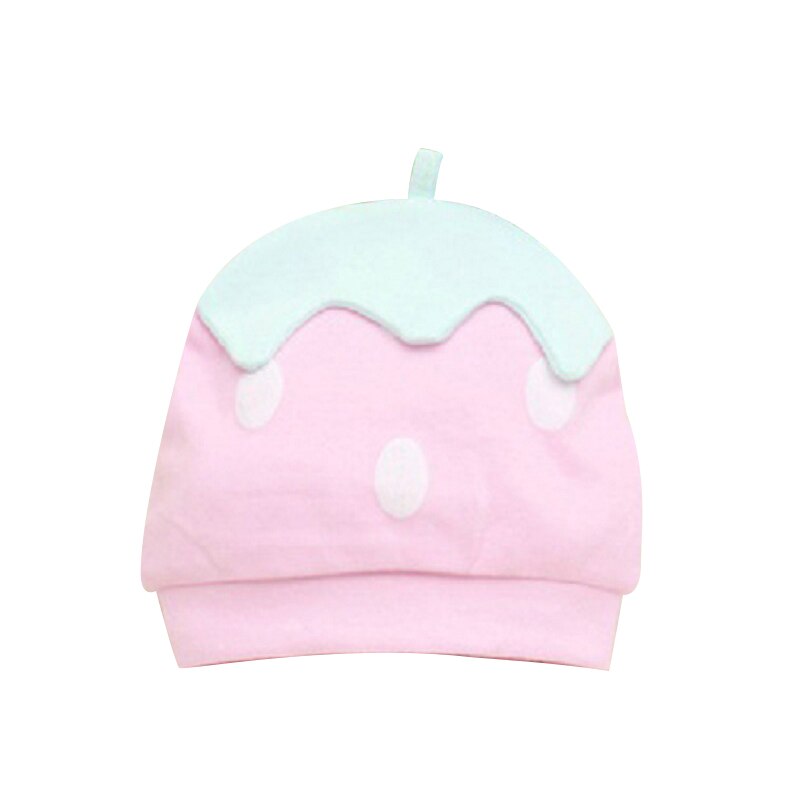 Berretto da notte per neonato in cotone con nodo in cotone berretto da bambino fragola per ragazzi cappello invernale per bambini caldo: rosso