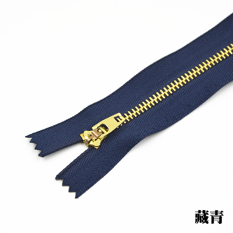 5pcs/lot copper zipper Close-End Zipper DIY for jean bags shoes garment belt sewing accessories DIY: Dark Blue / 13cm