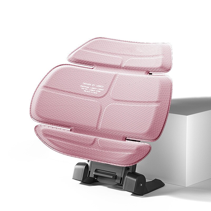 Lumbar Support Back Cushion Pillow for Chair, Memory Foam Backrest for Car Seat, Adjustable Height &amp; Angle, Back Pain Relief: Pink