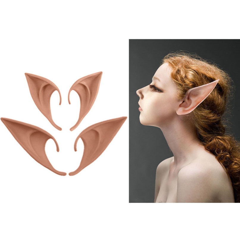 1 Pair Latex Elf Ears Pointed Cosplay Mask For Halloween Masquerade Party Costumes Festival Party Supplies