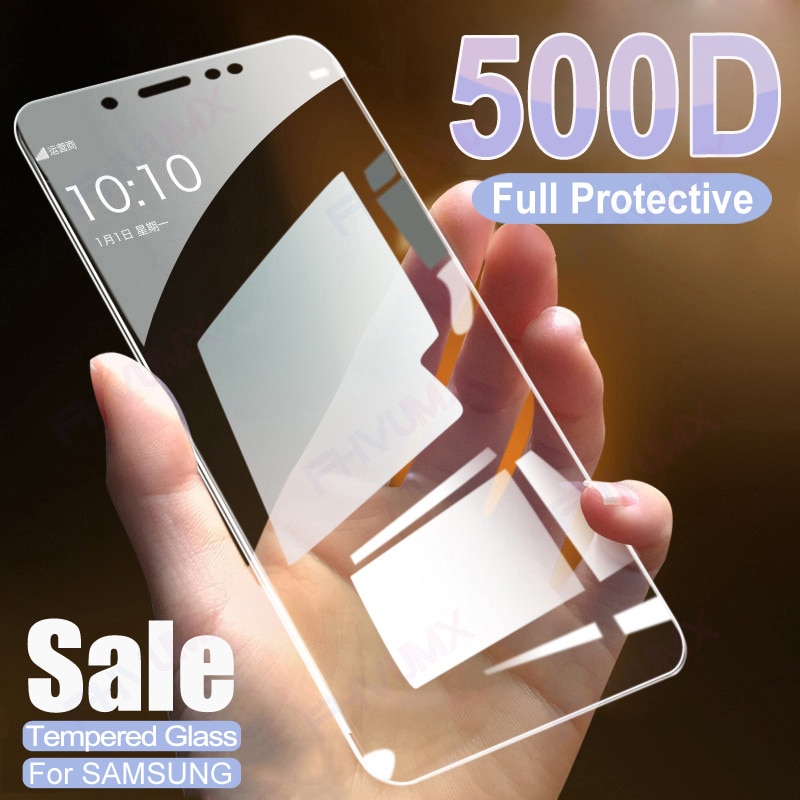 500D Full Protective Glass For Samsung Galaxy J4 J6 Plus j2 J3 J7 J8 Screen Protector Film A6 A8 Plus A5 A7 A9 Glass