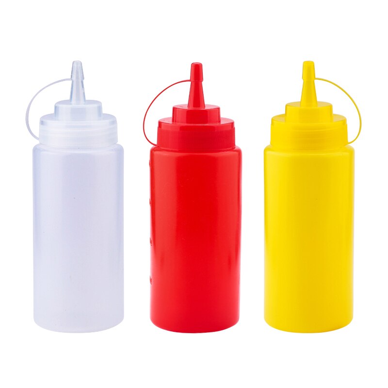 Kunststoff Nadel-nase Salat Dressing quetschen Flasche Ketchup dauerhaft Senf Würze Flaschen Küche Zubehör: 3Stck 6.5x20cm