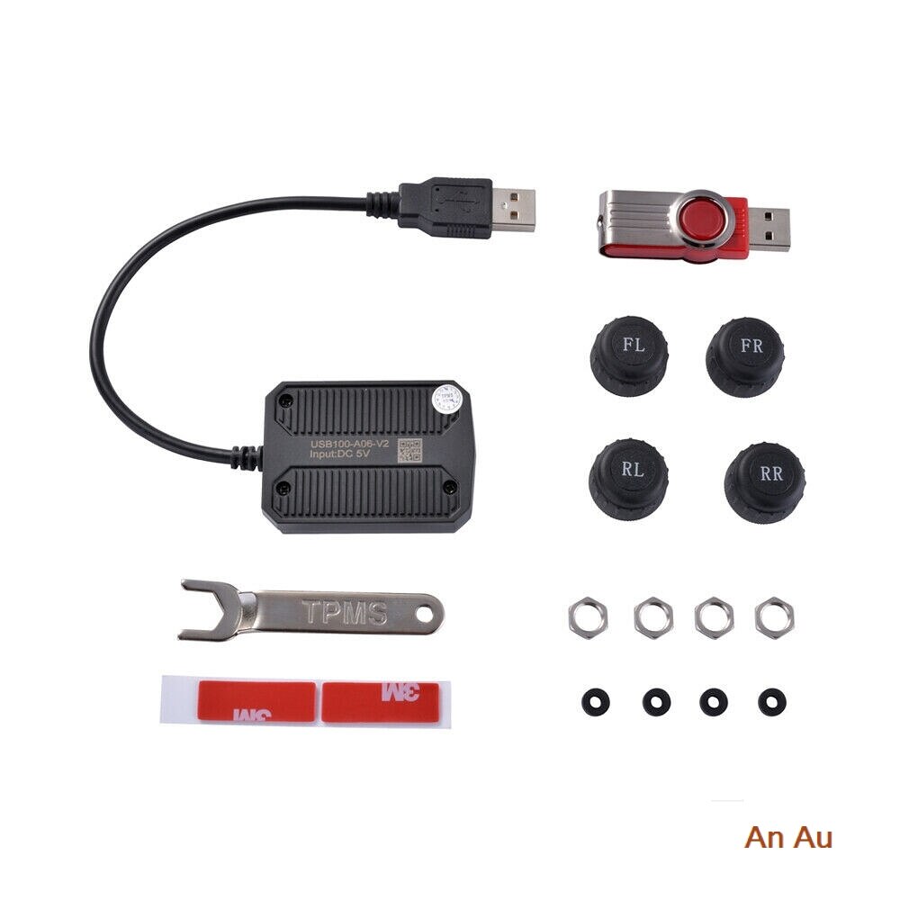 USB Android TPMS Tire Pressure Monitoring System Display Alarm System 5V Internal Sensors Android Navigation Car Radio 4 Sensors
