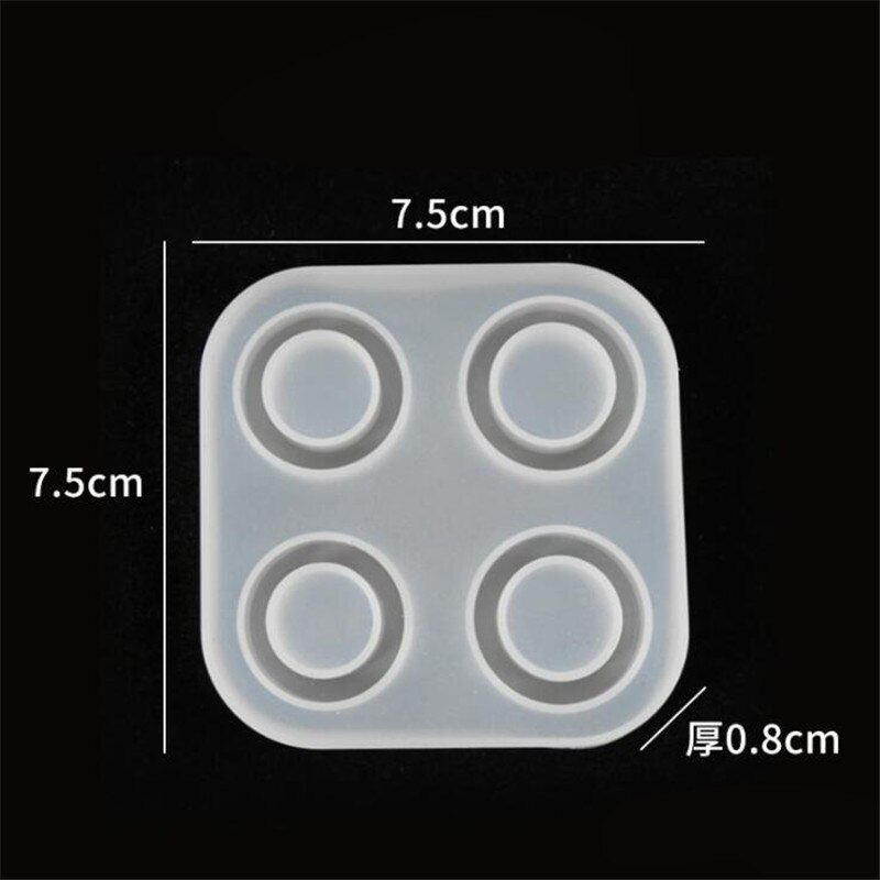 Crystal 6/14 Hole Rings Mold Handmade DIY Making Ring Jewelry Silicone Mold Epoxy Mould Epoxy Resin For Jewelry Making Pendant: 4 hole