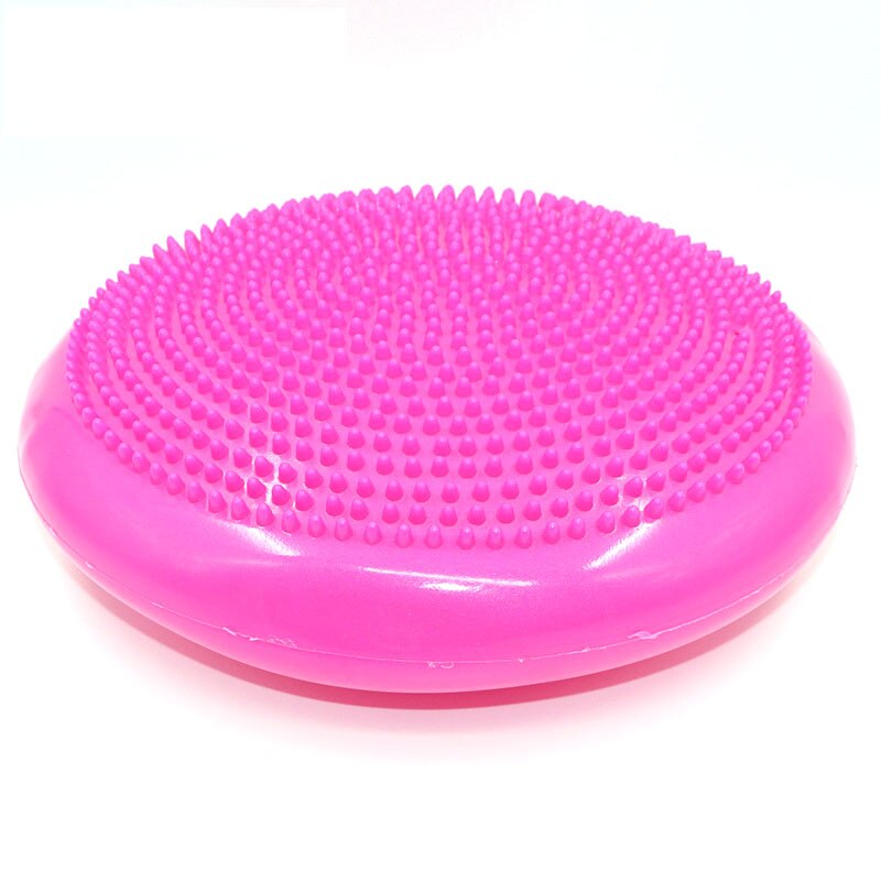Inflatable Yoga Massage Ball Massage Cushion Balance Pan Ankle Yoga Ball Rehabilitation Training Air Cushion Explosion Ball: Pink