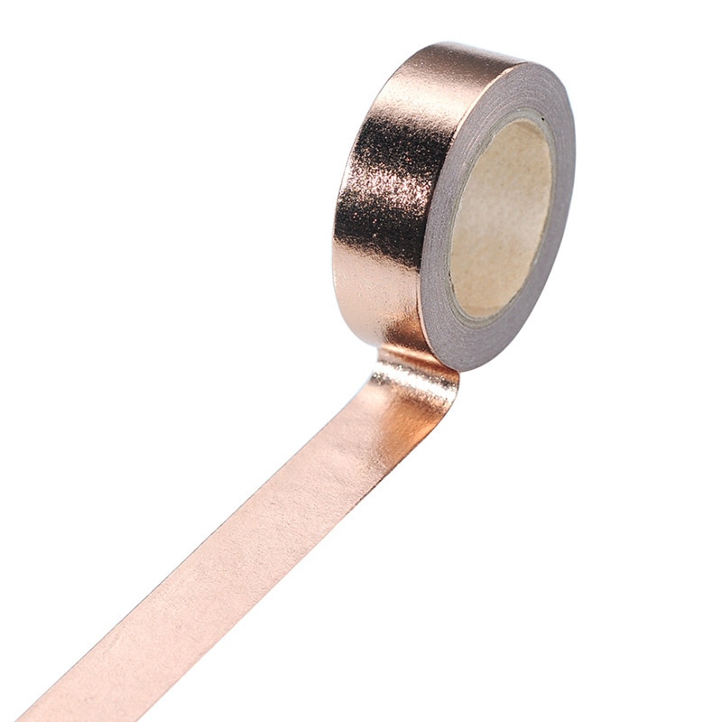 Guld folie washi tape sølv/guld/bronze/rosa/grøn farve japansk kawaii gør-det-selv scrapbogsværktøj malertape 15mm*10m