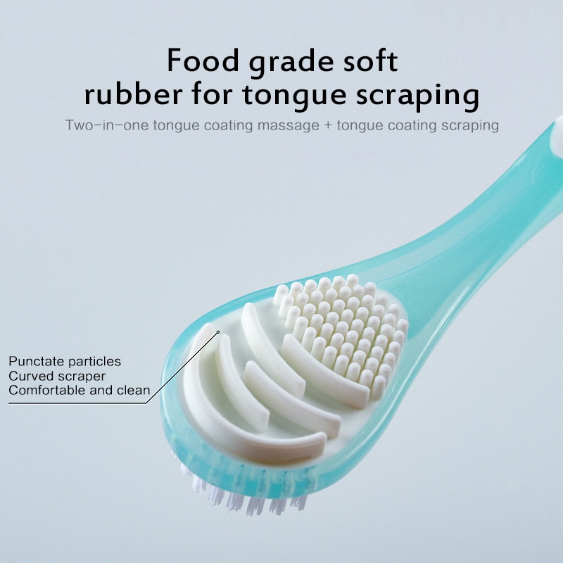 Brosse à langue douce Double face Portable, nettoyage de la Surface de la langue, nettoyage Oral, grattoir de langue, nettoyeur, directe