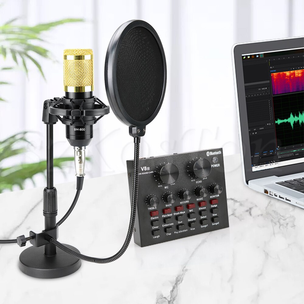 Profession bm 800 Condenser Microphone Karaoke Gaming Studio Recording bm800 Microphone for Computer Phantom Power Voice Changer