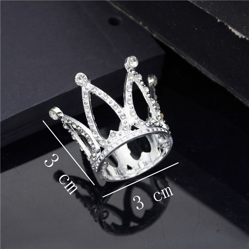 Small Metal Crown for Boys Girls Baby Birthday Prom Tiaras Pearls Hair Jewelry Baby Cake Ornaments Head Accessories: 010