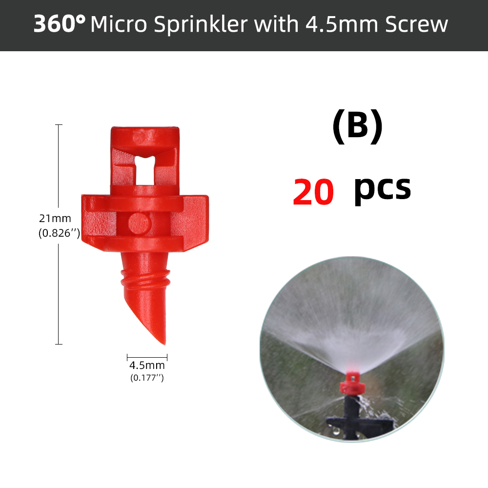 20-100pcs 90/180/360 Degree Refraction Nozzle Threaded Connection Sprinkler Garden Agricultural Irrigation Plant Spray Nozzles