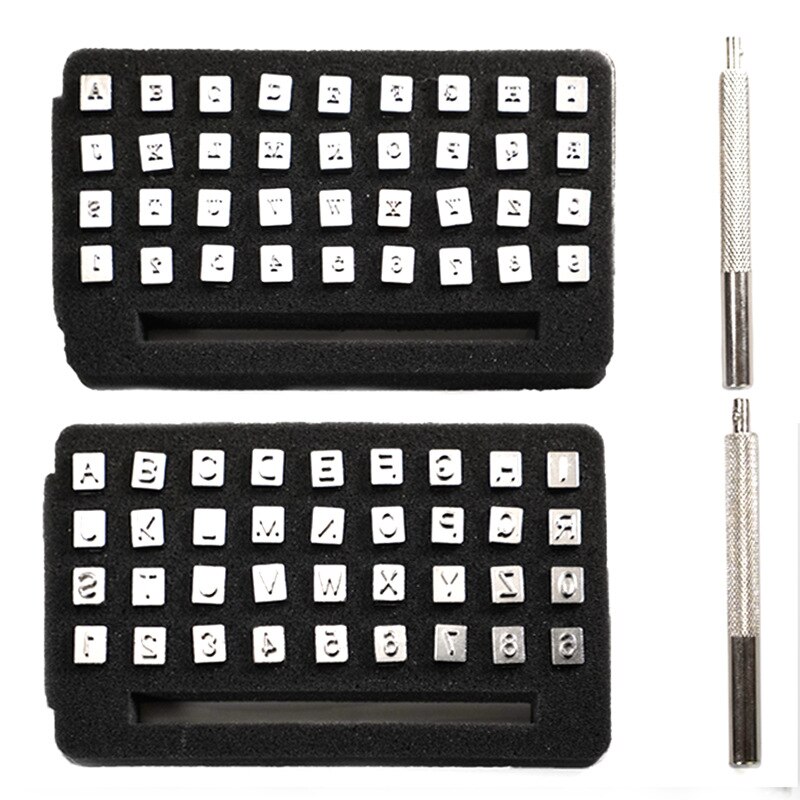 Ensemble de poinçons à lettres de l&#39;alphabet et à chiffres, poinçon en acier, outils pour le cuir, 36 pièces/ensemble, 4mm/6mm