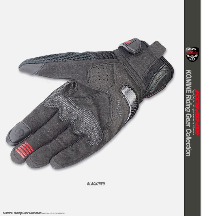 KOMINE Gloves GK167 Carbon Fiber Motorcycle Gloves Leather Breathable 3D Knight Riding Gloves Dry 4 Colors Moto Gloves KOMINE G