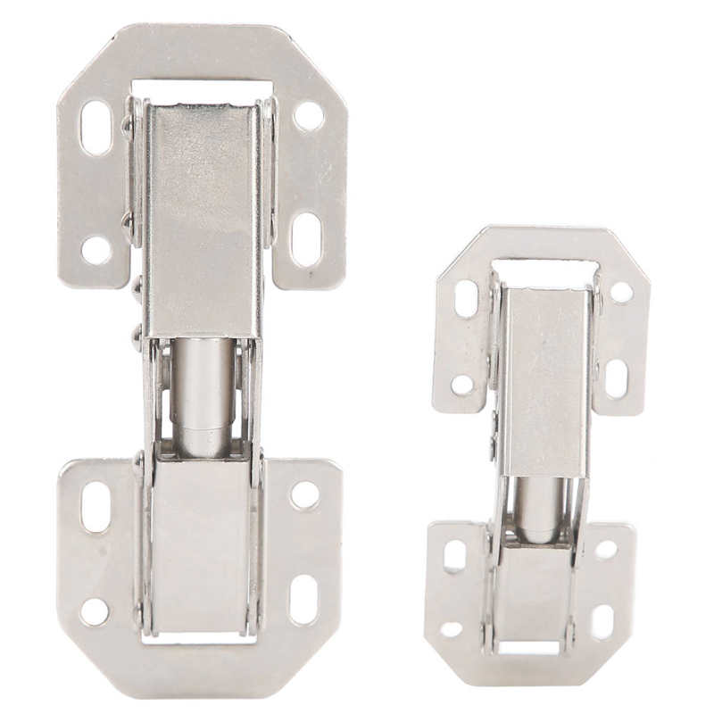 10Pcs Cabinet Hinges No-Drilling Hole Bridge Shaped Cupboard Door Hinges Soft Close Hinges Damper Buffer Furniture Hardware