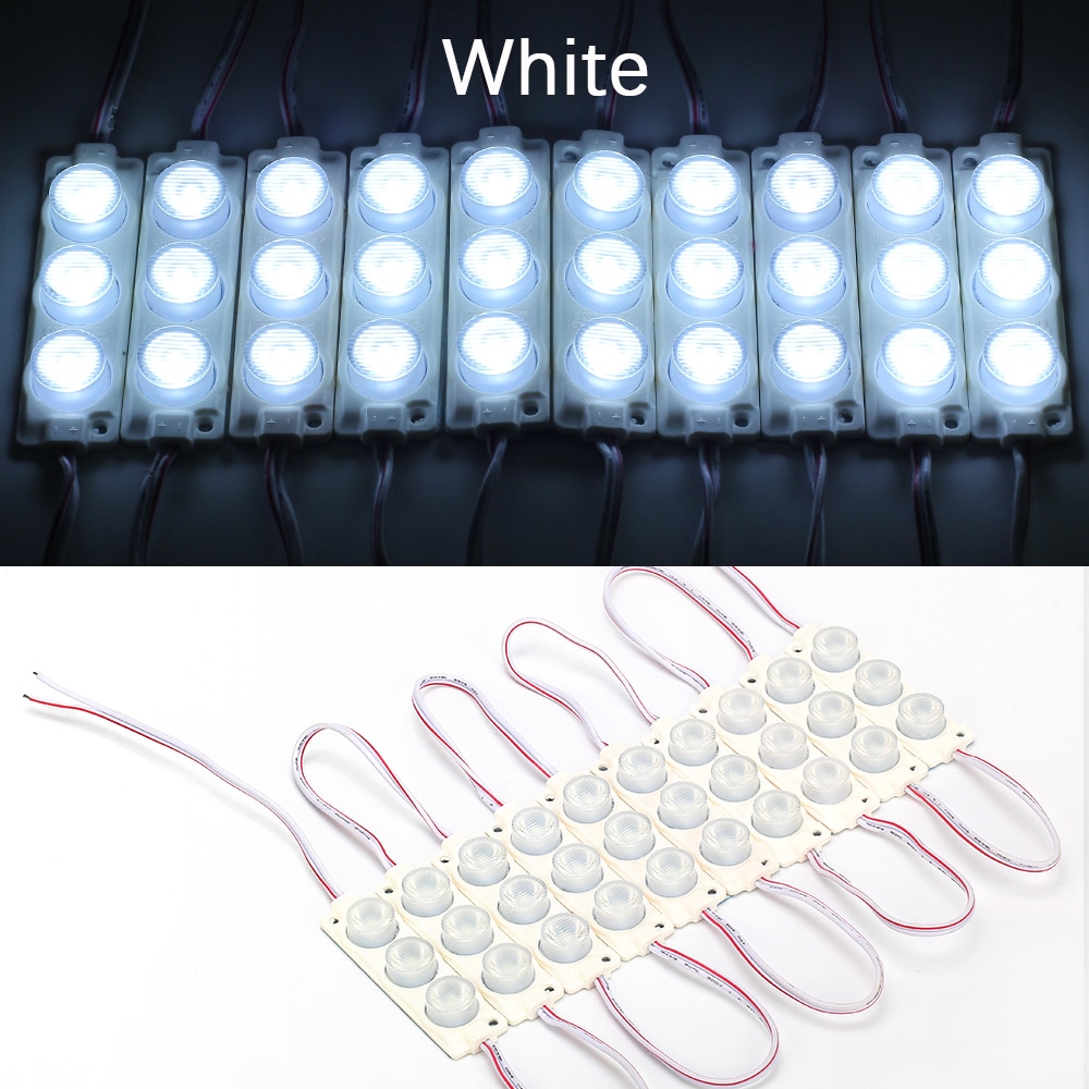 10 STKS LED Module 3 LEDs 3030 RGB/Wit IP65 Waterdichte injectie lens LED modules licht DC12V Rood + blauw + Groen