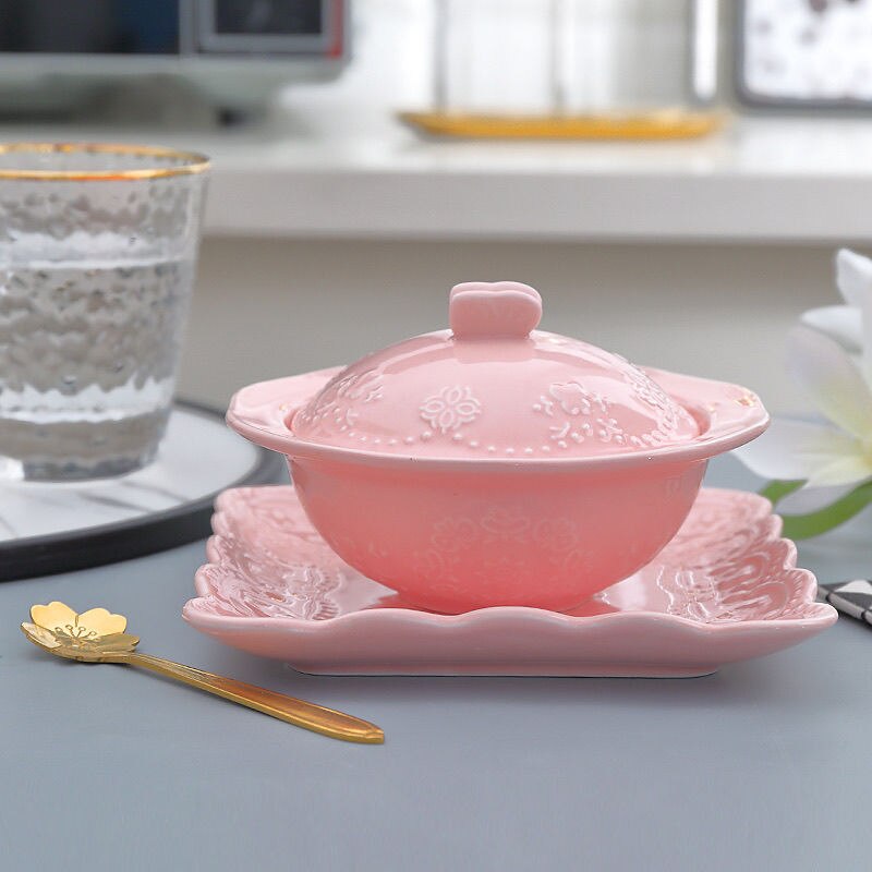Amosfun Japanischer Keramik-Dampftopf – Eisblau, Mit Deckel, 10,4 Cm – Ideal Für Suppen, Desserts & Dampfgaren (1 Stück)