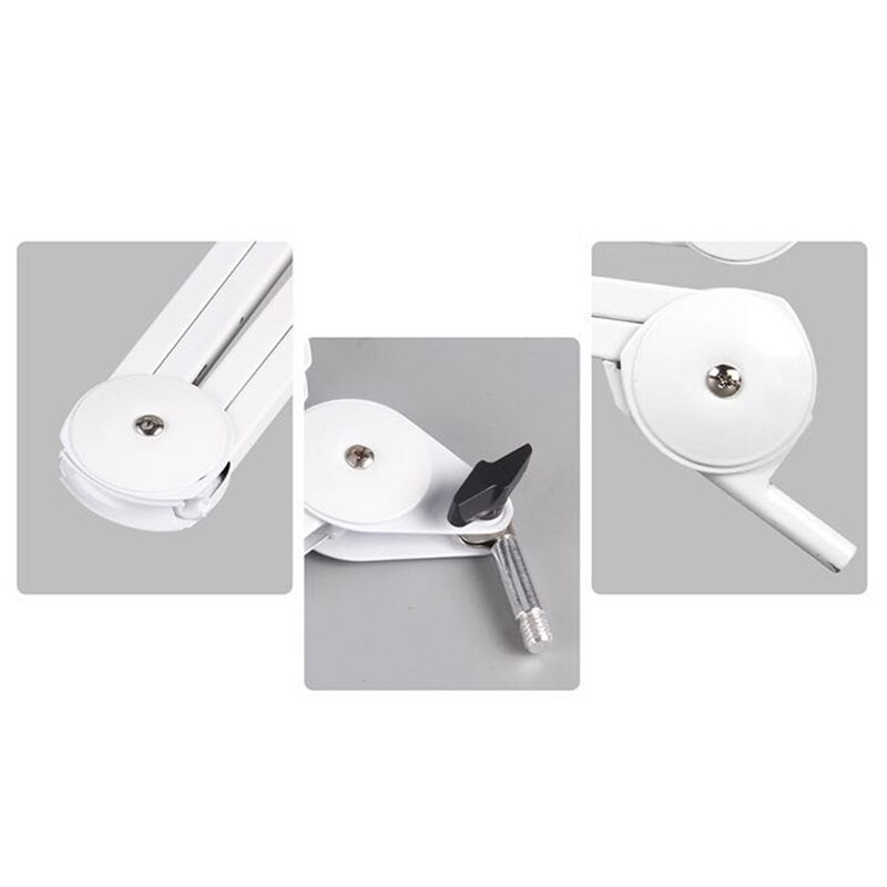 Microphone Stand Adjustable Suspension Boom Arm with Built-in Spring for Voice Recording White