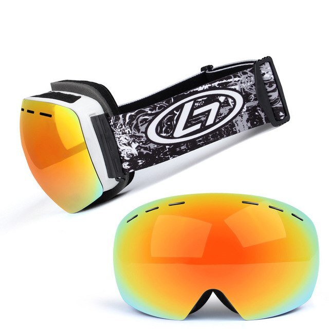 Ski Goggles Double Layers UV Anti-fog Big Ski Mask Glasses Skiing Snow Snowboard Goggles Men Women Ski Eyewear: 8