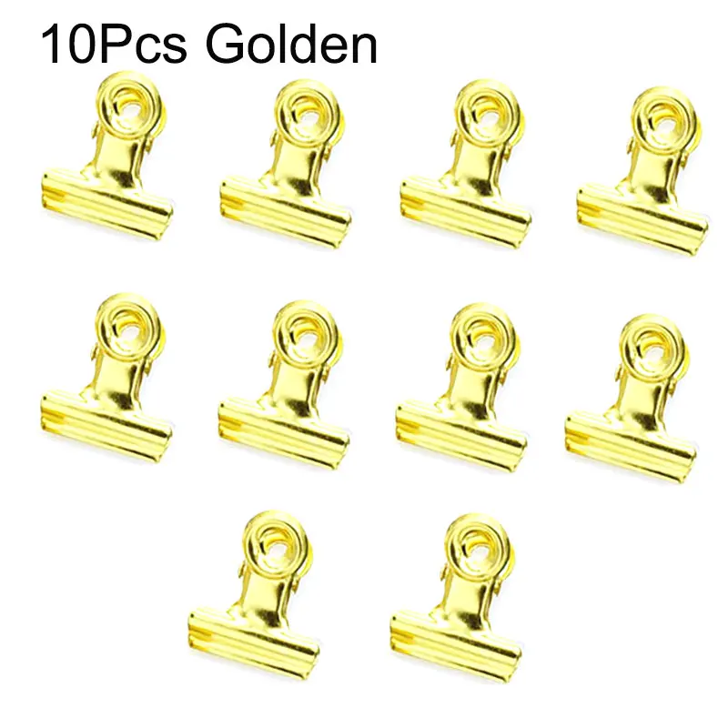 10Pcs Bulldog Clips Mini Metal Hinge Clips Tiny Binder Paper Clamps Fabric Sewing Clip for Paper DIY Art Crafts Photo Wall Decor: Antique Copper