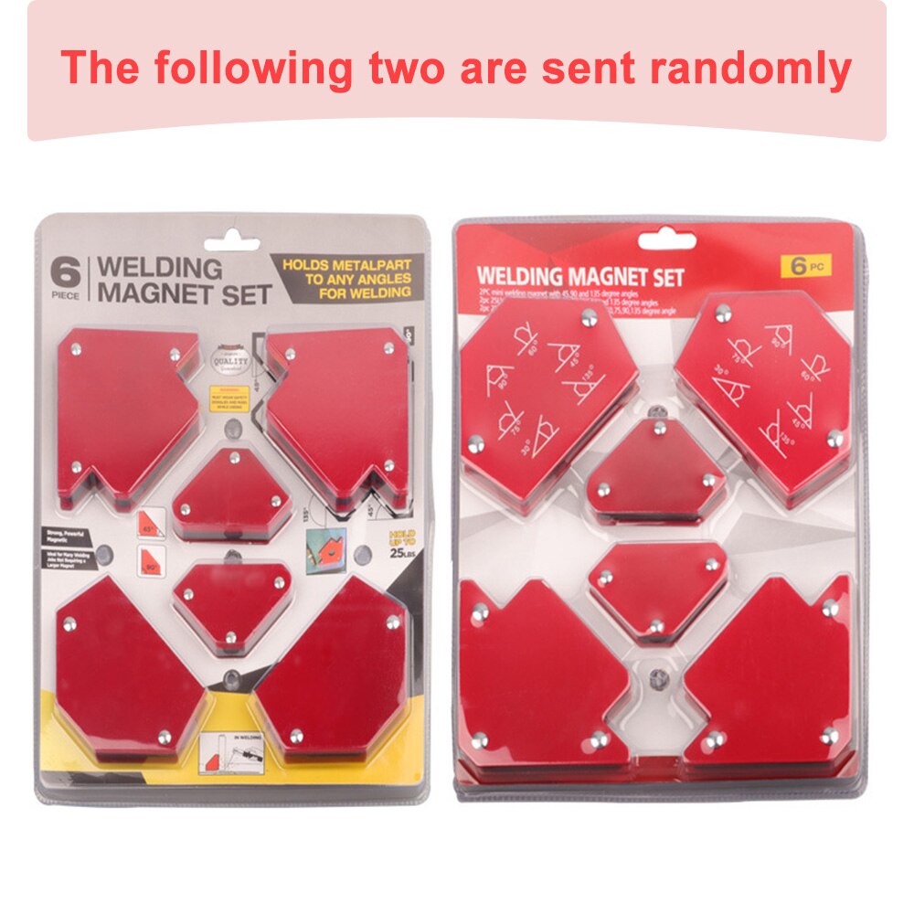 6Pcs Triangle Welding Magnets Welding Arrow 75lb/50lb/25lb Magnetic Fixed Angle Tool Tool 45/90/135 Degrees Welding Accessories