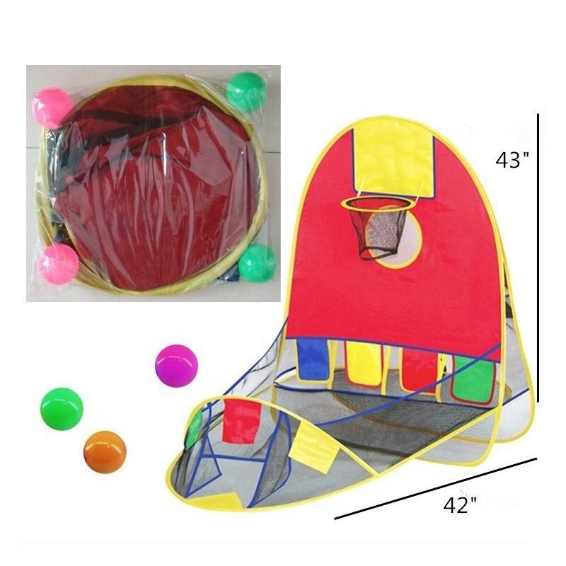 1 Set Kids House Basketball Basketball Tent With Pool Beach Tent Lawn Ball Pool Tent Indoor&Outdoor Sport Toy Parent-child Toy