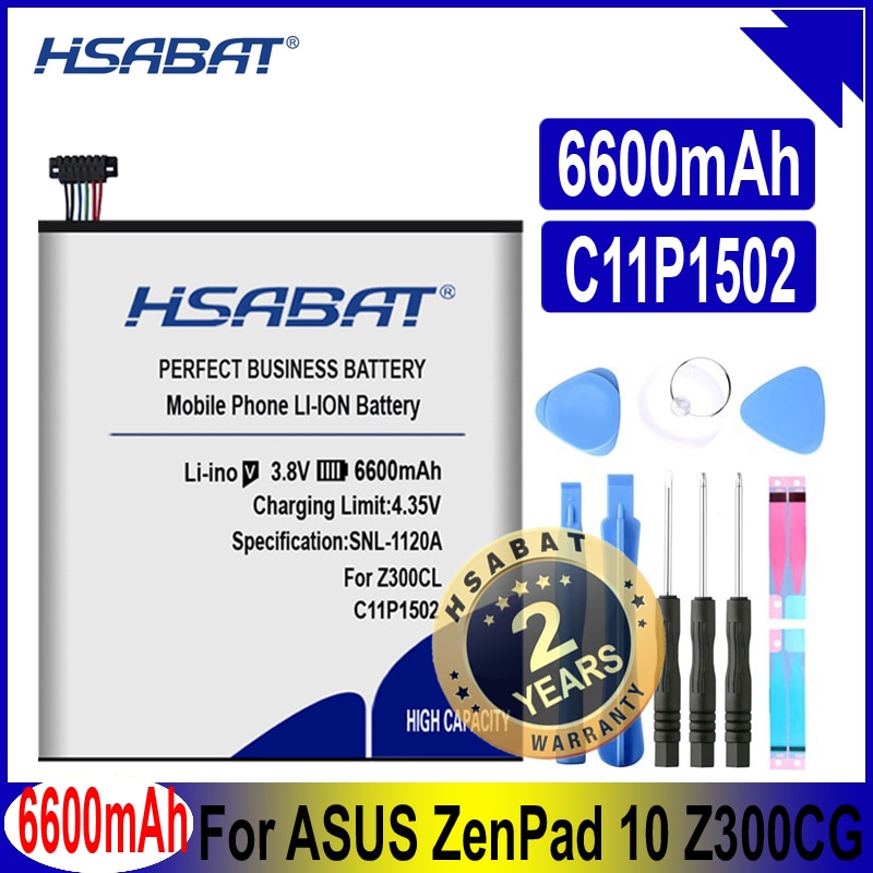 HSABAT 6600mAh C11P1502 batería para ASUS ZenPad 10 Z300C Z300CL Z300CG Z300M P023 P01T 10,1