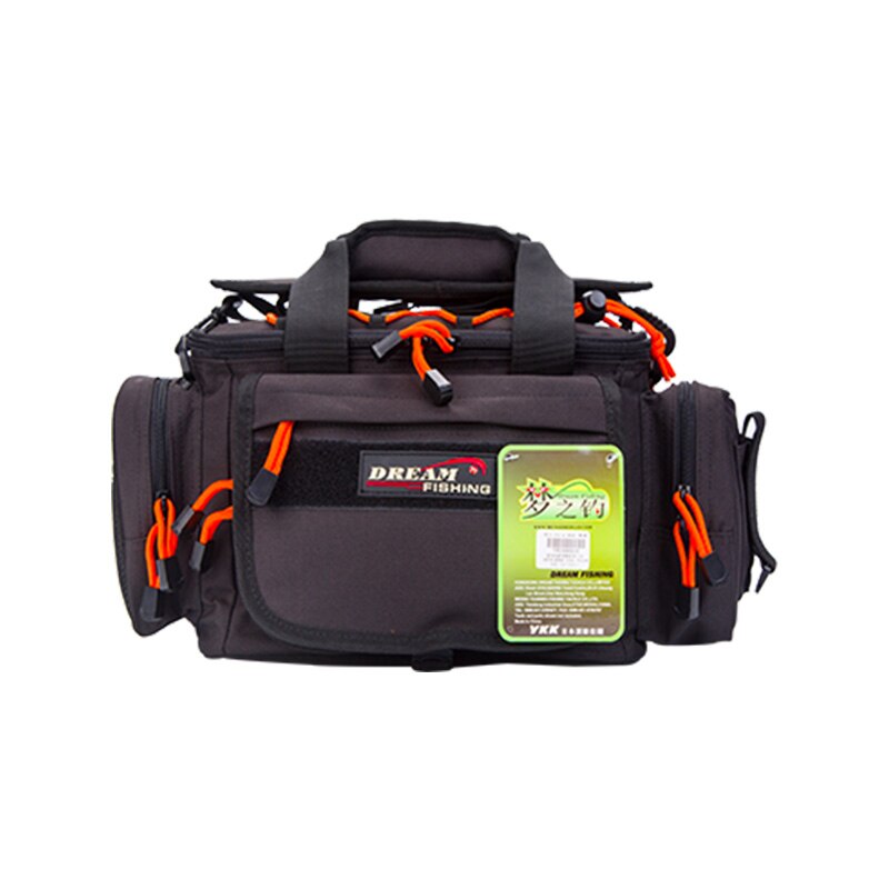 DREAM FISHING Multi-function Fishing Bag 40*23*19cm Super Large Capacity Waterproof 1200D Nylon Fishing Tackle Bag Outdoor: Black