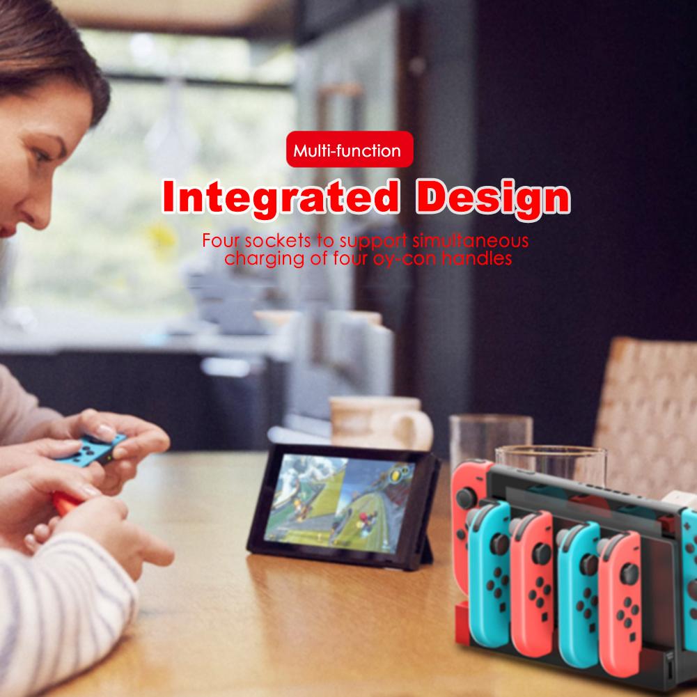 Ladestation mit led-anzeige für nintendo switch und joy-con-controller
