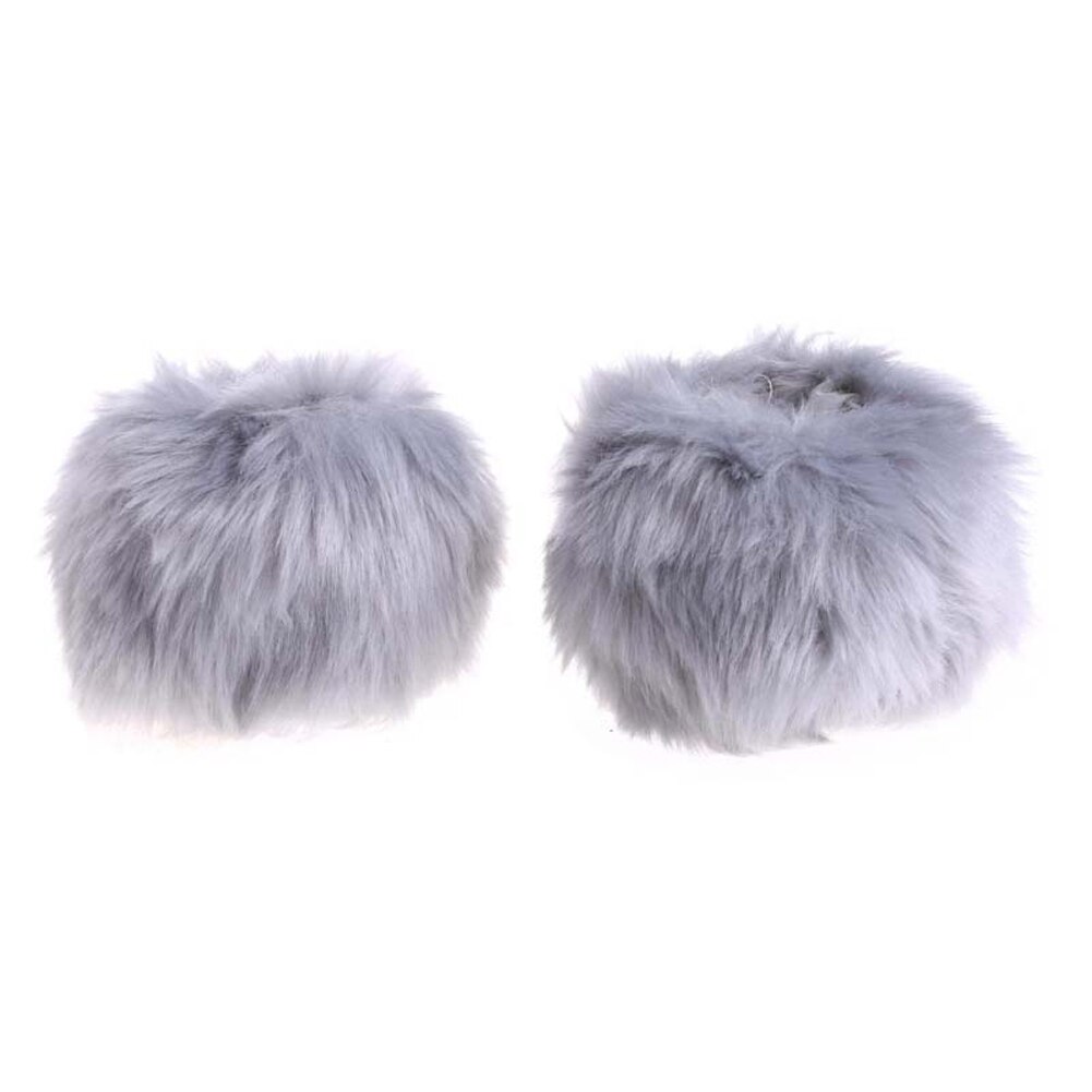 Chauffe-bras en fausse fourrure pour femme, manchettes détachables, doux, en peluche, accessoires épais: GRAY