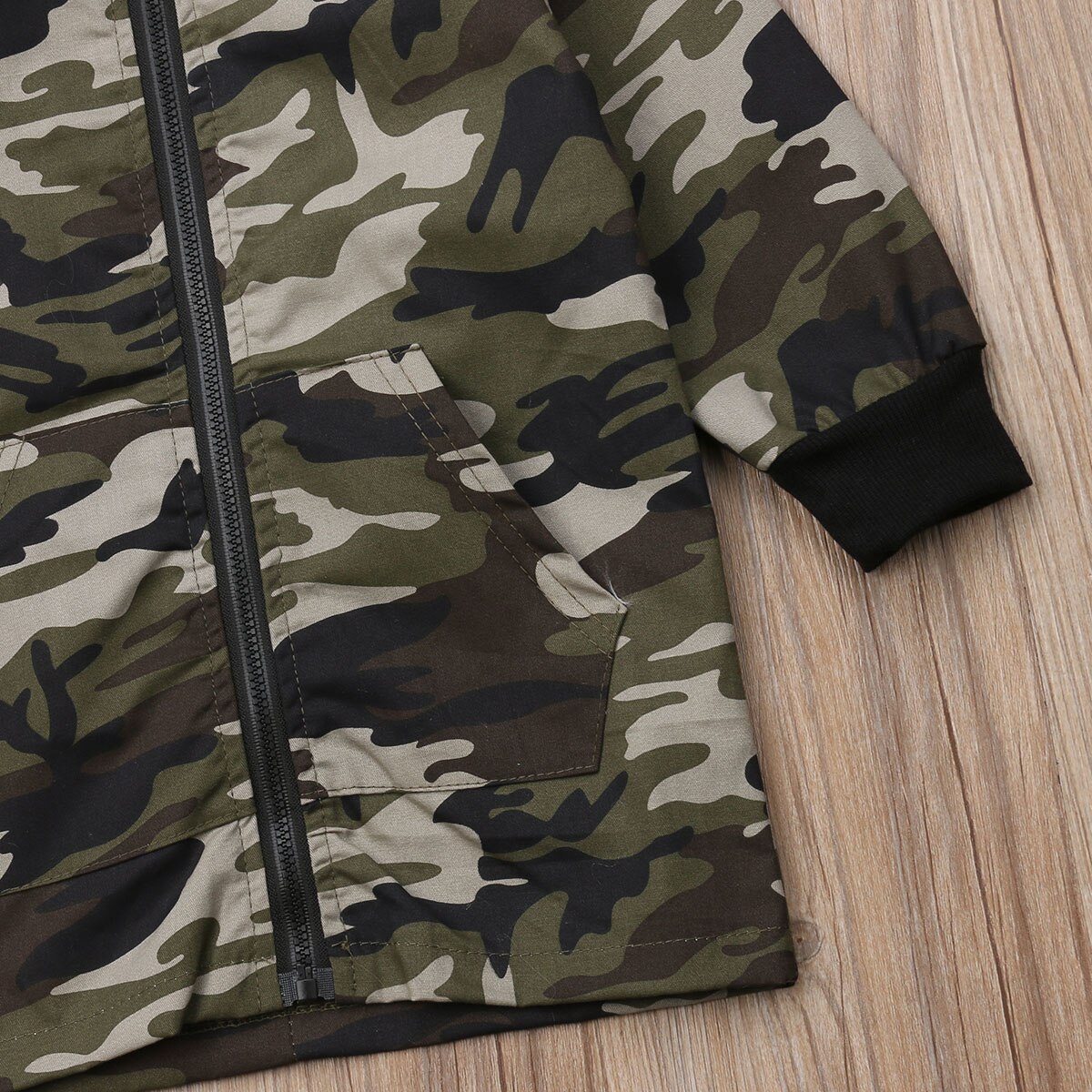 Chaqueta de camuflaje con cremallera para niños pequeños, abrigo de manga larga con capucha, traje superior de 2 a 7 años,