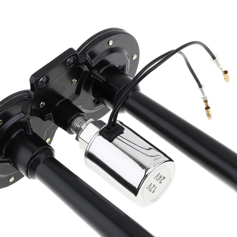 12V/24V 178DB Universal Super Loud Black Dual Trumpet Air Horn for Cars Trucks Boats