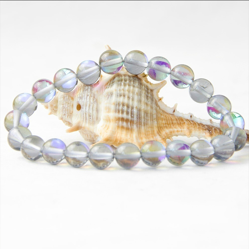 Irregular Pearl Tendy Bear Bracelet Women,Wedding Cultured Charm Knot Bracelet Mermaid Glass Bracelet Jewlery Girl Birthday: Transparent