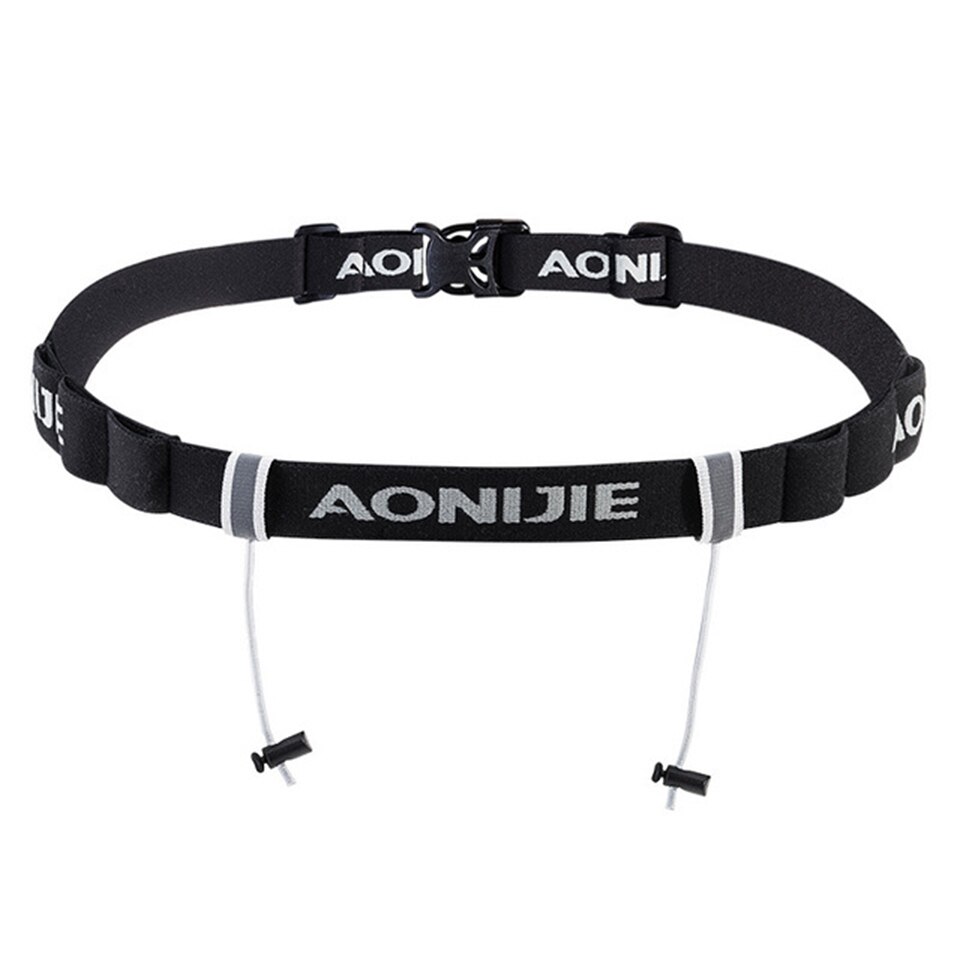 AONIJIE Outdoor Unisex Hardlopen Triathlon Marathon Race Aantal Belt Met Gel Houder Lopende Riem Motor Running Bag: Black-B