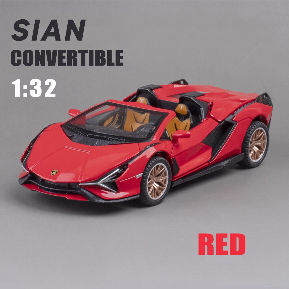 Miniatura Diecast 1:24 modello di auto in lega siano FKP37 Supercar collezione di veicoli in metallo per regalo per bambini giocattolo di compleanno bambini ragazzi: 1 32 Convertible Red