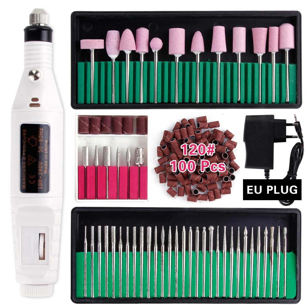 Professionale Elettrico chiodo trapano bit manicure Fresatura Frese E Taglierine per micro SIM gel polacco manicure Macchina Unghie Artistiche file di Levigatura lama in Ceramica: impostato G EU spina