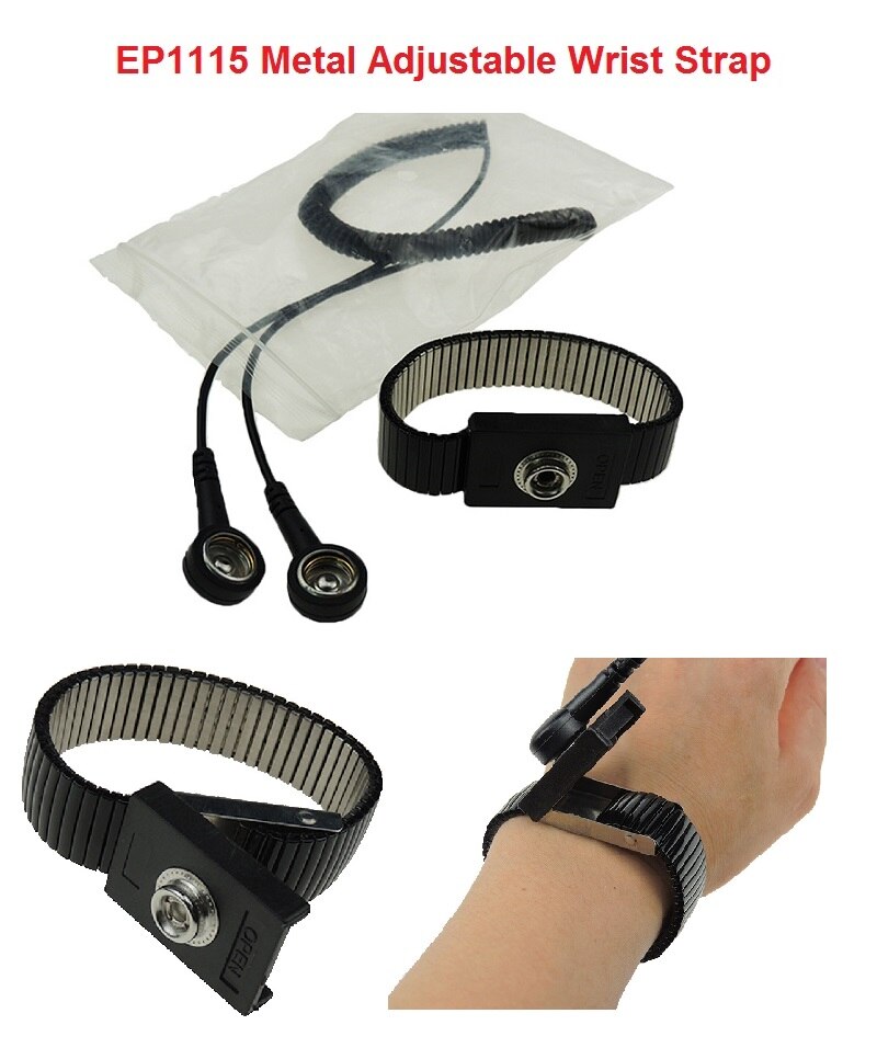 Adjustable Anti Static Wrist Strap Metal ESD Wrist Strap Anti allergic Wrist Band Strap With Earthing Ground Wire for Eletronic: EP1115