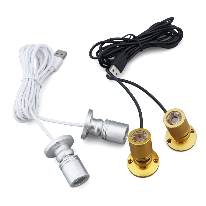 USB 5V LED Stelle Licht 3W Oberfläche Montiert Schrank Vitrine Zähler Schmuck Lampe Drehbare Winkel Decke Mini strahler