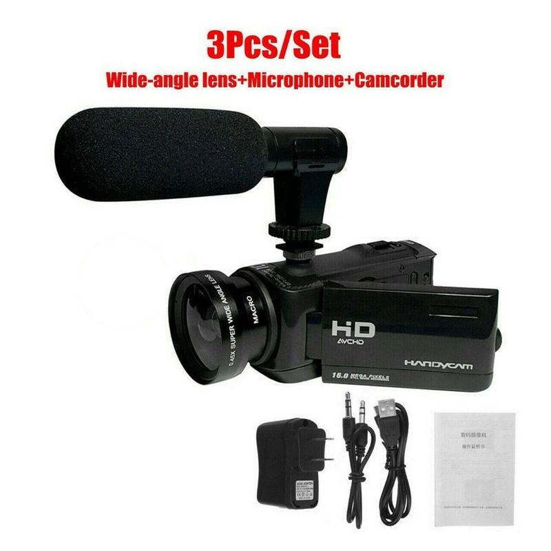 1080P HD 16x Zoom Digital Camcorder Video Camera DV Recorder Microphone Camera External S5M2