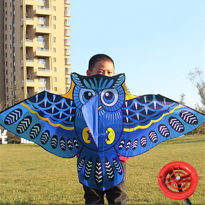 EHBqna-Juego de 1 Set de búho volador de dibujos animados con línea de cometa, juguete para niños al aire libre, de Navidad, al aire libre, juego de parque