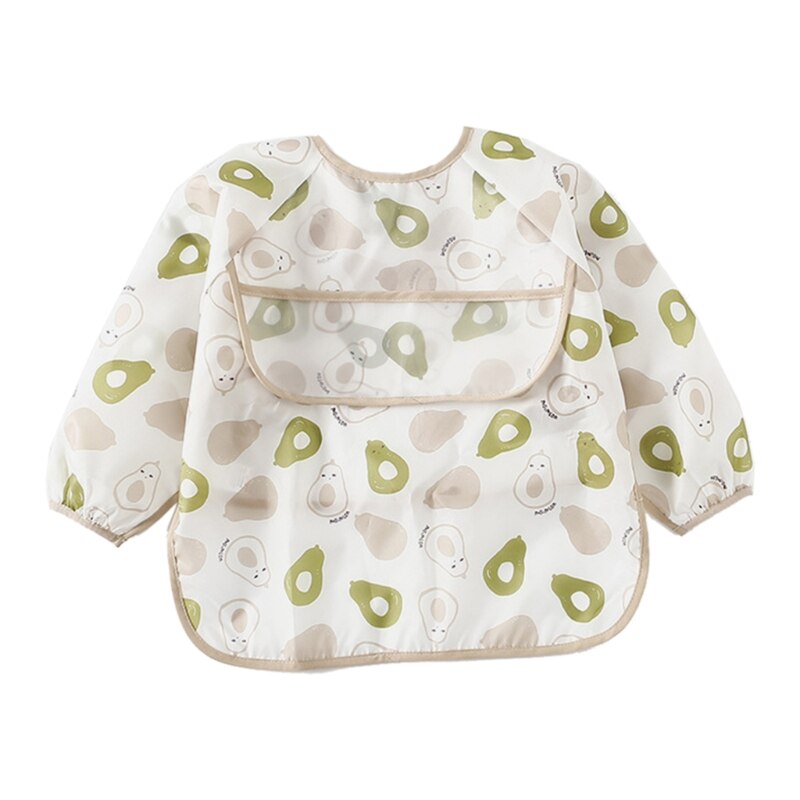 Baby Kids Peuter Lange Mouwen Sjaal Waterdicht Art Kiel Voeden Bib Schort Pocket Baby Jongens Meisjes Burp Doek: 7