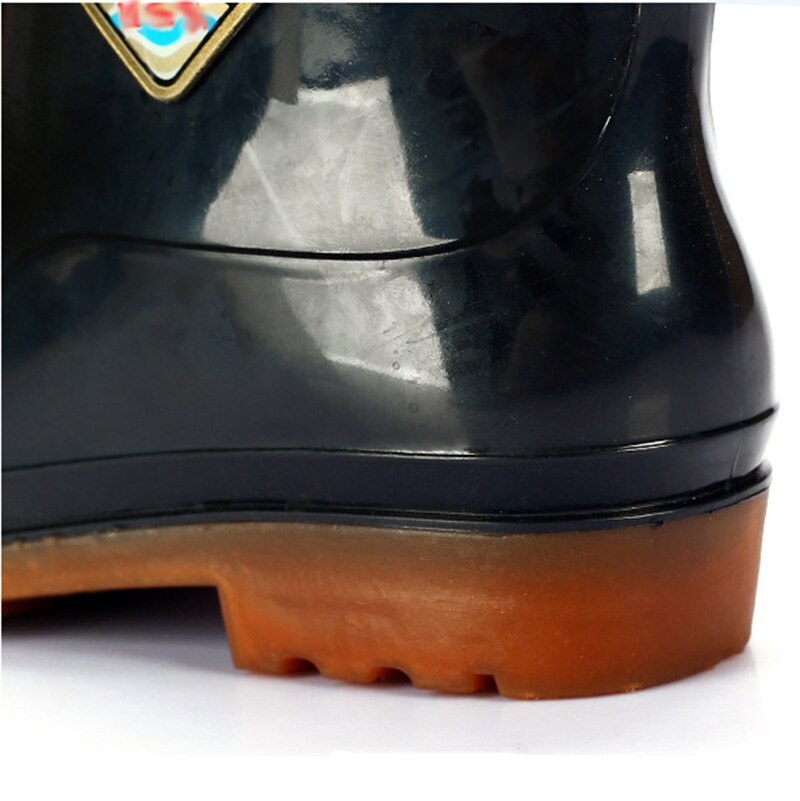Regenlaarzen heren runderpees regenlaarzen lage buis plus fluwelen heren site waterschoenen antislip slijtvaste regenlaarzen