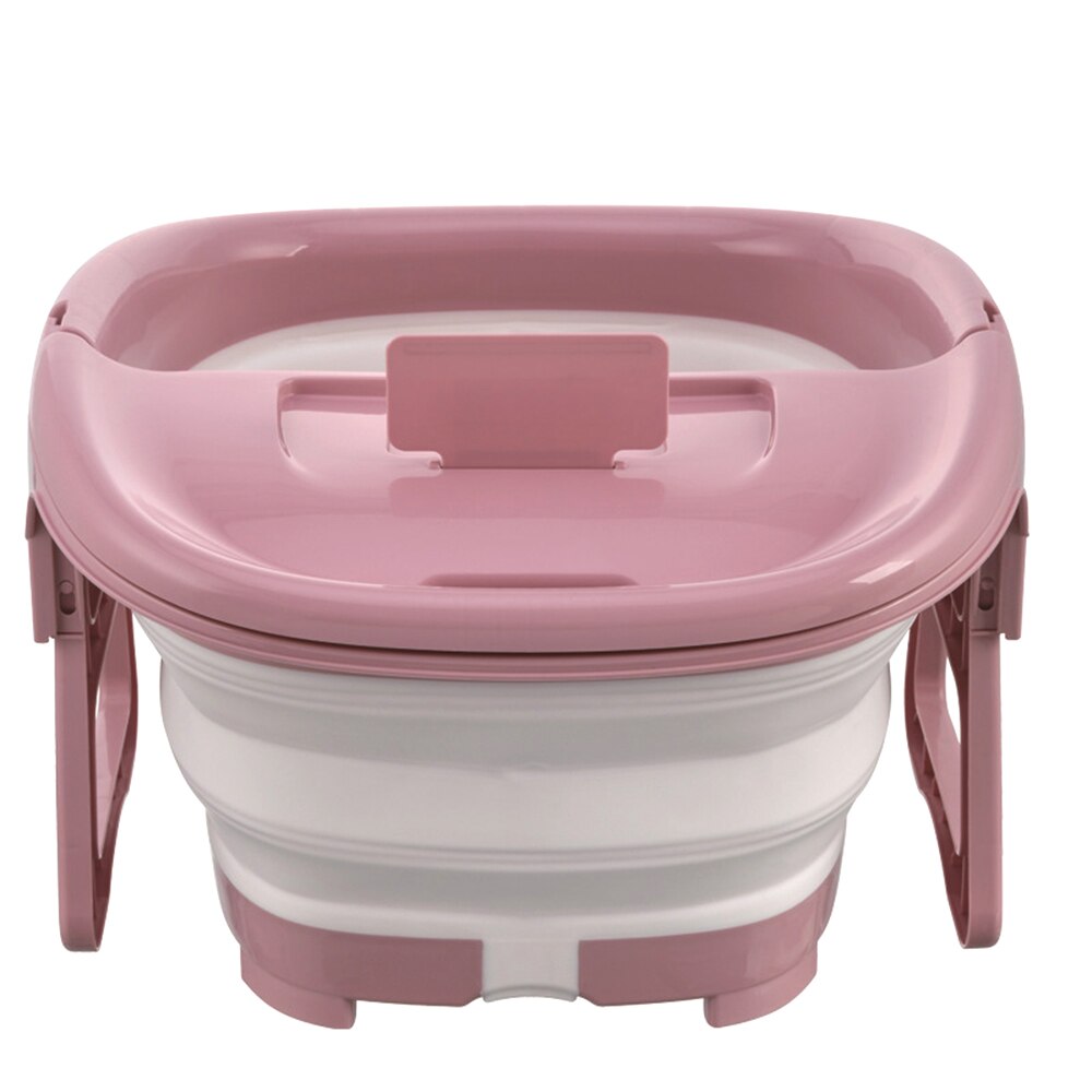 Foldable Foot Bath Barrel Foot Basin Bucket PP Folding Bucket Container Foot Tub Winter Water DIY Spa Foldable Massage Basin: Pink