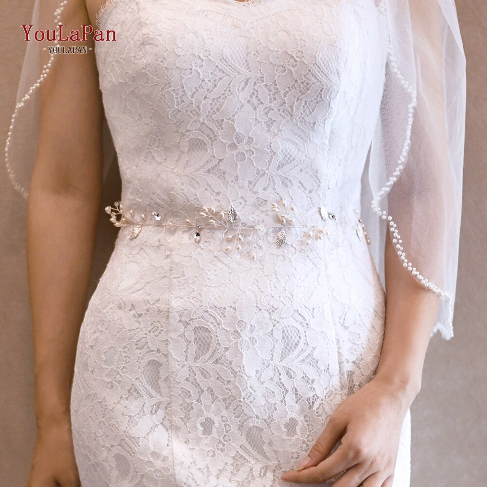 Topqueen  sh71- s bryllupsbælte marokkansk bryllupsbælte sølv sparkle bælte sølv sparkle bælte bryllup krystal bælte blomsterbælte